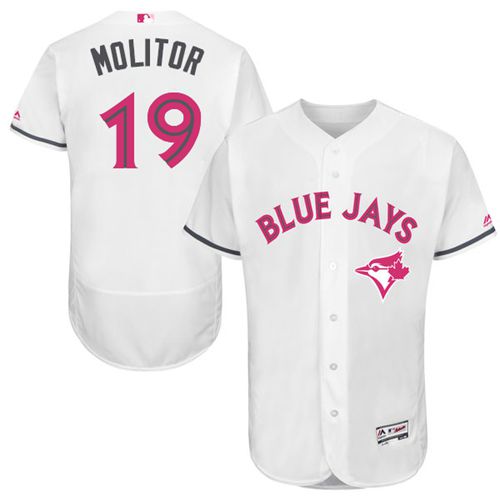 Toronto Blue Jays #19 Paul Molitor White Flexbase Authentic Collection Mother's Day Stitched Jersey Men's cheap jerseys for sale - CheapJerseys.Shop