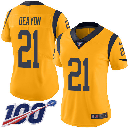 Los Angeles Rams #21 Donte Deayon Gold Women's Stitched Limited Rush 100th Season Jersey Womens cheap jerseys for sale - CheapJerseys.Shop