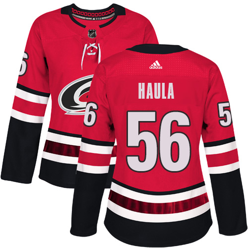 Carolina Hurricanes #56 Erik Haula Red Home Authentic Women's Stitched Jersey Womens cheap jerseys for sale - CheapJerseys.Shop