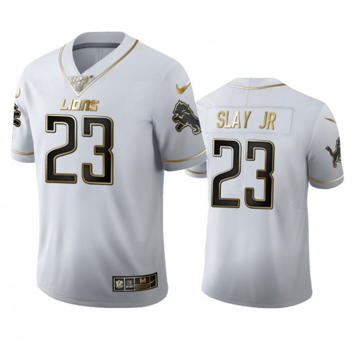 Detroit Detroit Lions #23 Darius Slay Jr Men's White Golden Edition Vapor Limited 100 Jersey Men's cheap jerseys for sale - CheapJerseys.Shop