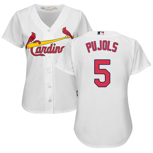 St.Louis Cardinals #5 Albert Pujols White Women's Fashion Stitched Jersey Womens cheap jerseys for sale - CheapJerseys.Shop