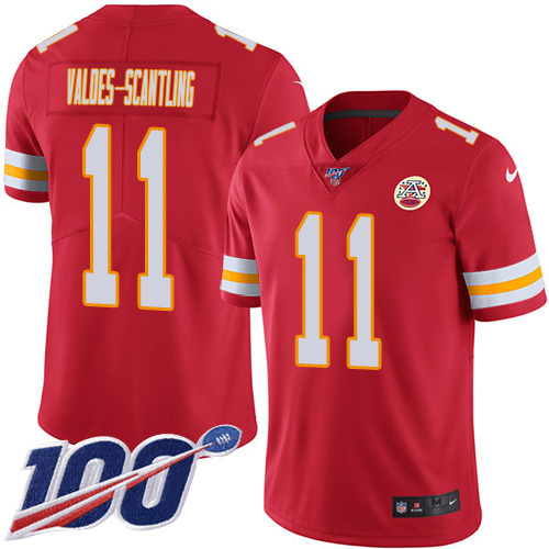 Chiefs #11 Marquez Valdes-Scantling Red Team Color Men's Stitched 100th Season Vapor Limited Jersey cheap jerseys for sale - CheapJerseys.Shop