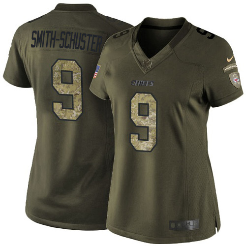 Chiefs #9 JuJu Smith-Schuster Green Women's Stitched Limited 2015 Salute To Service Jersey cheap jerseys for sale - CheapJerseys.Shop