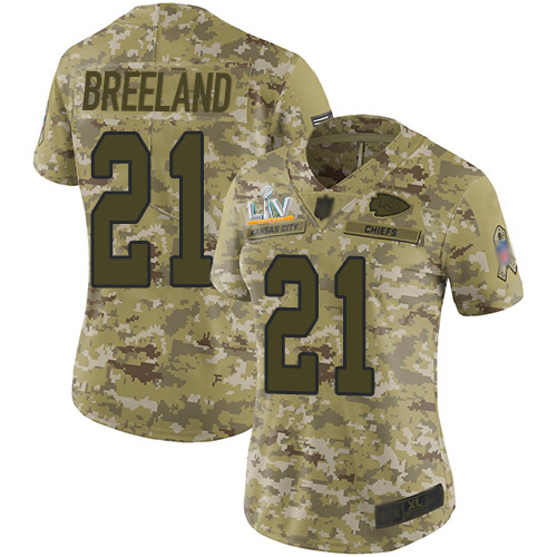 Kansas City Chiefs #21 Bashaud Breeland Camo Women's Super Bowl LV Bound Stitched Limited 2018 Salute To Service Jersey Womens cheap jerseys for sale - CheapJerseys.Shop