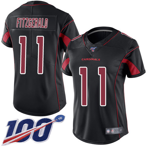 Cardinals #11 Larry Fitzgerald Black Women's Stitched Limited Rush 100th Season Jersey cheap jerseys for sale - CheapJerseys.Shop