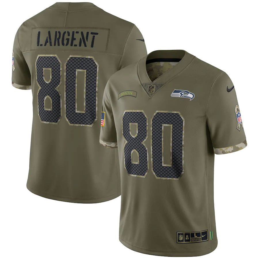 Seattle Seahawks #80 Steve Largent Men's 2022 Salute To Service Limited Jersey - Olive cheap jerseys for sale - CheapJerseys.Shop