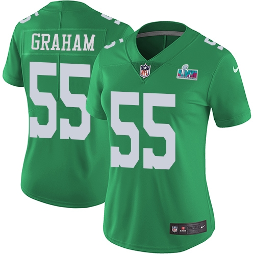 Eagles #55 Brandon Graham Green Super Bowl LVII Patch Women's Stitched Limited Rush Jersey cheap jerseys for sale - CheapJerseys.Shop