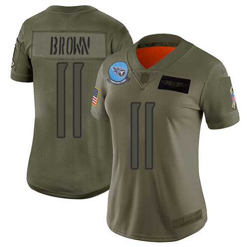 Tennessee Titans #11 A.J. Brown Camo Women's Stitched Limited 2019 Salute to Service Jersey Womens cheap jerseys for sale - CheapJerseys.Shop