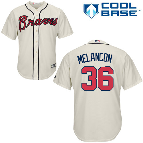 Atlanta Braves #36 Mark Melancon Cream New Cool Base Stitched Jersey Men's cheap jerseys for sale - CheapJerseys.Shop