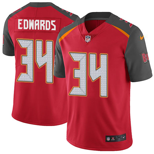 Tampa Bay Buccaneers #34 Mike Edwards Red Team Color Men's Stitched Vapor Untouchable Limited Jersey Men's cheap jerseys for sale - CheapJerseys.Shop