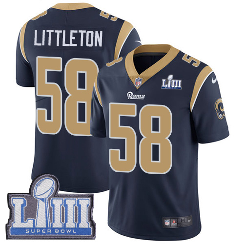 Los Angeles Rams #58 Cory Littleton Navy Blue Team Color Super Bowl LIII Bound Men's Stitched Vapor Untouchable Limited Jersey Men's cheap jerseys for sale - CheapJerseys.Shop