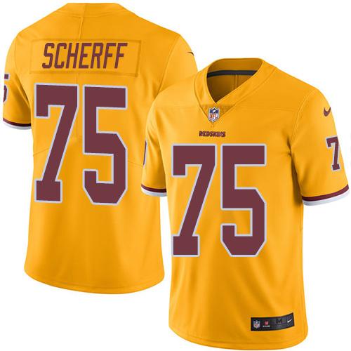 Washington Commanders #75 Brandon Scherff Gold Youth Stitched Limited Rush Jersey Youth cheap jerseys for sale - CheapJerseys.Shop