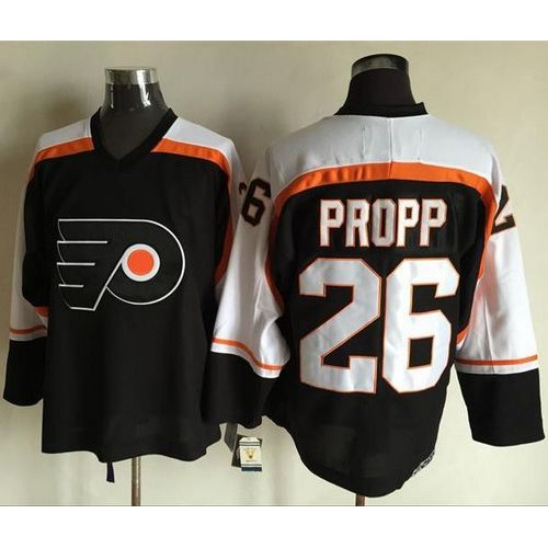 Philadelphia Flyers #26 Brian Propp Black CCM Throwback Stitched Jersey Men's cheap jerseys for sale - CheapJerseys.Shop