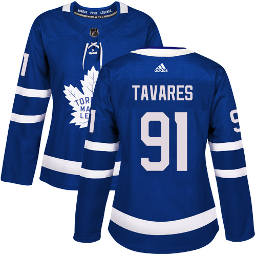 Maple Toronto Maple Leafs #91 John Tavares Blue Home Authentic Women's Stitched Jersey Womens cheap jerseys for sale - CheapJerseys.Shop