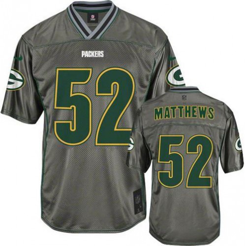Green Bay Packers #52 Clay Matthews Grey Men's Stitched Elite Vapor Jersey Men's cheap jerseys for sale - CheapJerseys.Shop