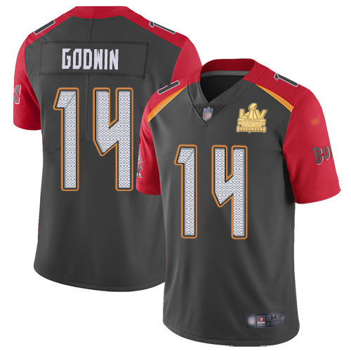 Buccaneers #14 Chris Godwin Gray Men's Super Bowl LV Champions Patch Stitched Limited Inverted Legend Jersey cheap jerseys for sale - CheapJerseys.Shop