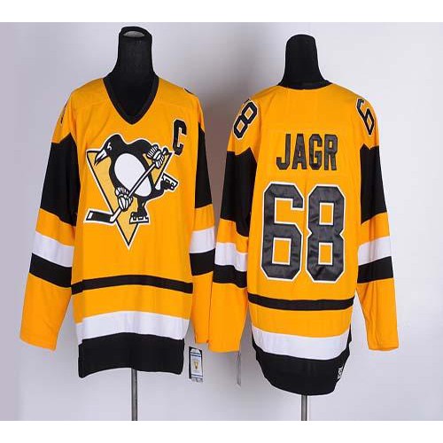 Pittsburgh Penguins #68 Jaromir Jagr Yellow CCM Throwback Stitched Jersey Men's cheap jerseys for sale - CheapJerseys.Shop