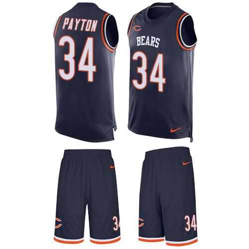 Bears #34 Walter Payton Navy Blue Team Color Men's Stitched Limited Tank Top Suit Jersey cheap jerseys for sale - CheapJerseys.Shop