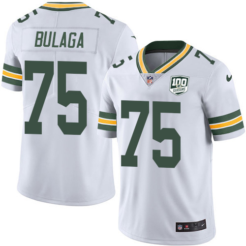 Green Bay Packers #75 Bryan Bulaga White Men's 100th Season Stitched Vapor Untouchable Limited Jersey Men's cheap jerseys for sale - CheapJerseys.Shop