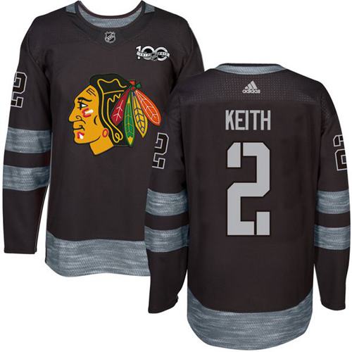 Chicago Blackhawks #2 Duncan Keith Black 1917-2017 100th Anniversary Stitched Jersey Men's cheap jerseys for sale - CheapJerseys.Shop