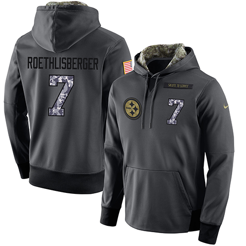 Men's Pittsburgh Steelers #7 Ben Roethlisberger Stitched Black Anthracite Salute To Service Player Performance Hoodie cheap jerseys for sale - CheapJerseys.Shop