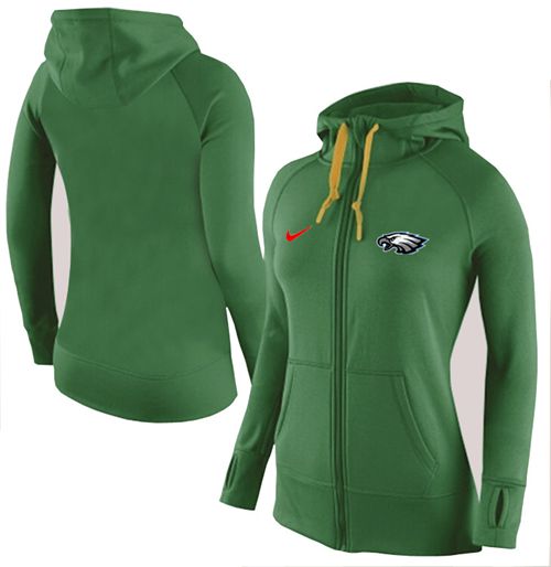 Women's Philadelphia Eagles Full-Zip Performance Hoodie Green cheap jerseys for sale - CheapJerseys.Shop