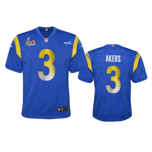 Los Angeles Los Angeles Rams #3 Cam Akers Youth Super Bowl LVI Patch Game Jersey - Royal Youth cheap jerseys for sale - CheapJerseys.Shop