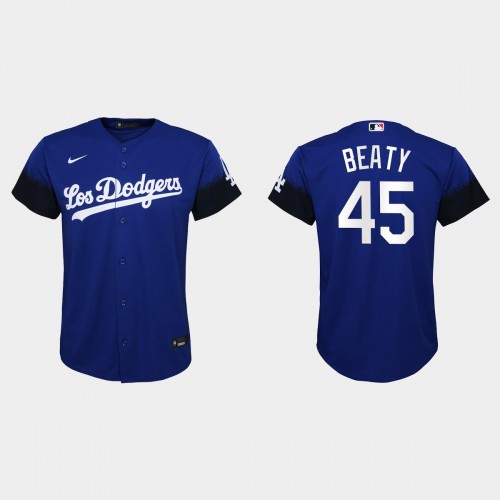 Los Angeles Los Angeles Dodgers #45 Matt Beaty Youth 2021 City Connect Jersey Royal Youth cheap jerseys for sale - CheapJerseys.Shop