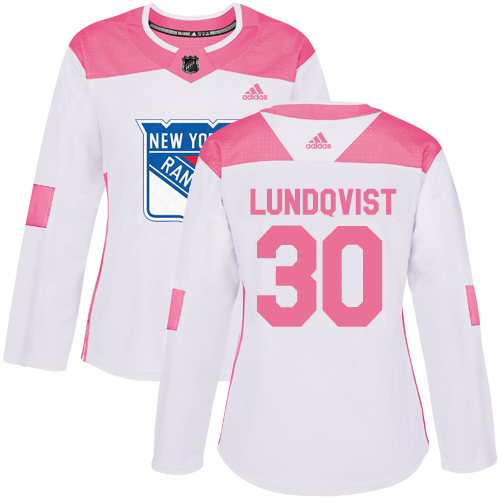 New York Rangers #30 Henrik Lundqvist White/Pink Authentic Fashion Women's Stitched Jersey Womens cheap jerseys for sale - CheapJerseys.Shop