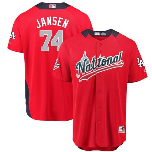 Los Angeles Dodgers #74 Kenley Jansen Red 2018 All-Star National League Stitched Jersey Men's cheap jerseys for sale - CheapJerseys.Shop