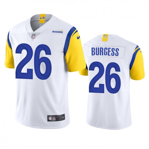 Los Angeles Los Angeles Rams #26 Terrell Burgess Men's Alternate Vapor Limited Jersey - White Men's cheap jerseys for sale - CheapJerseys.Shop