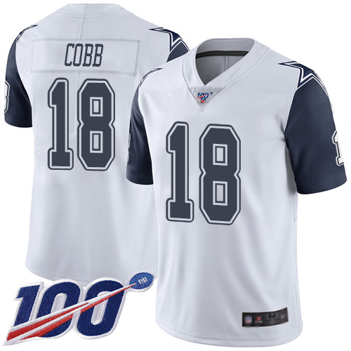 Dallas Cowboys #18 Randall Cobb White Men's Stitched Limited Rush 100th Season Jersey Men's cheap jerseys for sale - CheapJerseys.Shop