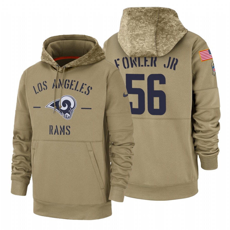 Los Angeles Rams #56 Dante Fowler Jr Tan 2019 Salute To Service Name & Number Sideline Therma Pullover Hoodie cheap jerseys for sale - CheapJerseys.Shop