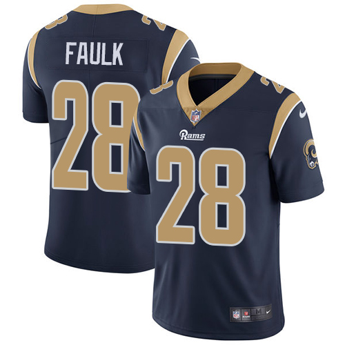 Los Angeles Rams #28 Marshall Faulk Navy Blue Team Color Men's Stitched Vapor Untouchable Limited Jersey Men's cheap jerseys for sale - CheapJerseys.Shop