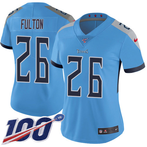 Tennessee Titans #26 Kristian Fulton Light Blue Alternate Women's Stitched 100th Season Vapor Untouchable Limited Jersey Womens cheap jerseys for sale - CheapJerseys.Shop