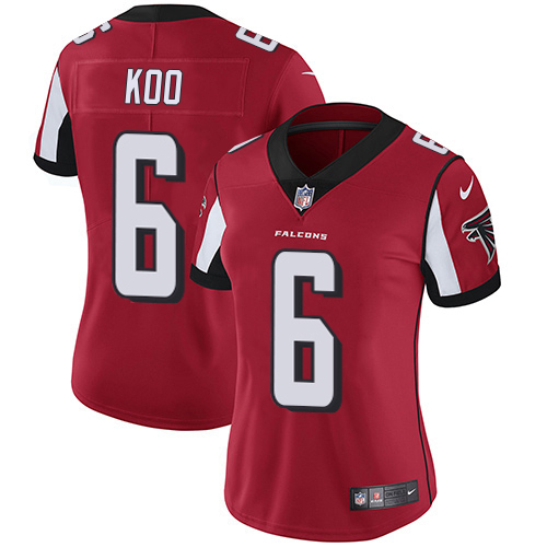 Falcons #6 Younghoe Koo Red Team Color Stitched Women's Vapor Untouchable Limited Jersey cheap jerseys for sale - CheapJerseys.Shop
