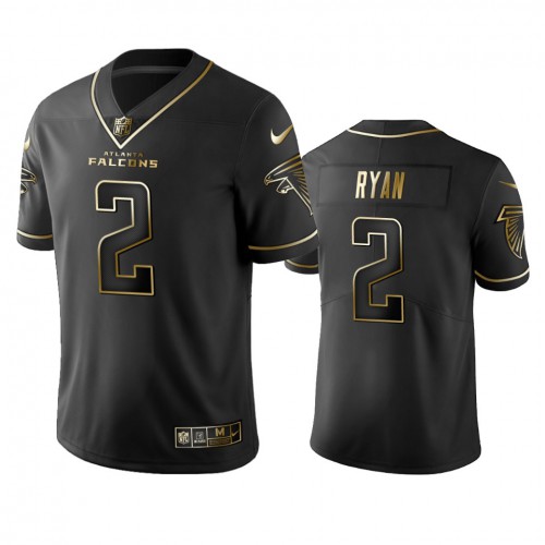 Atlanta Falcons #2 Matt Ryan Men's Stitched Vapor Untouchable Limited Black Golden Jersey Men's cheap jerseys for sale - CheapJerseys.Shop