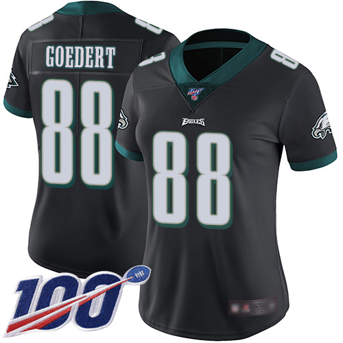 Eagles #88 Dallas Goedert Black Alternate Women's Stitched 100th Season Vapor Limited Jersey cheap jerseys for sale - CheapJerseys.Shop