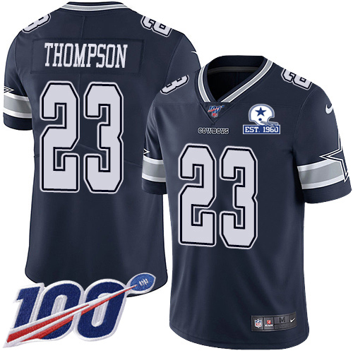 Dallas Cowboys #23 Darian Thompson Navy Blue Team Color Men's Stitched With Established In 1960 Patch 100th Season Vapor Untouchable Limited Jerse cheap jerseys for sale - CheapJerseys.Shop