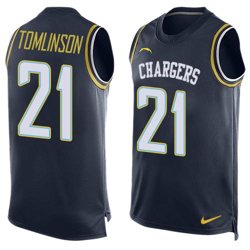 Chargers #21 LaDainian Tomlinson Navy Blue Team Color Men's Stitched Limited Tank Top Jersey cheap jerseys for sale - CheapJerseys.Shop