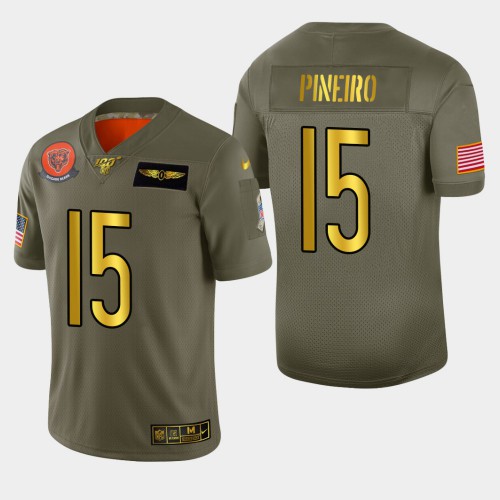 Chicago Chicago Bears #15 Eddy Pineiro Men's Olive Gold 2019 Salute to Service Limited 100 Jersey Men's cheap jerseys for sale - CheapJerseys.Shop