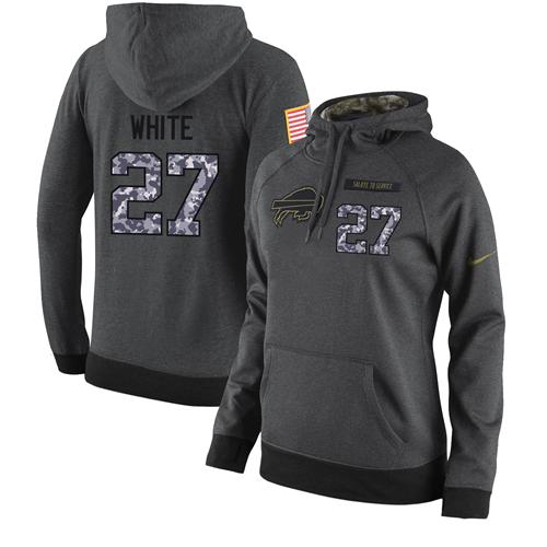 Women's Buffalo Bills #27 Tre'Davious White Stitched Black Anthracite Salute To Service Player Performance Hoodie cheap jerseys for sale - CheapJerseys.Shop