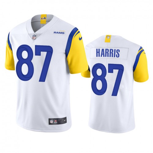 Los Angeles Los Angeles Rams #87 Jacob Harris Men's Alternate Vapor Limited Jersey - White Men's cheap jerseys for sale - CheapJerseys.Shop
