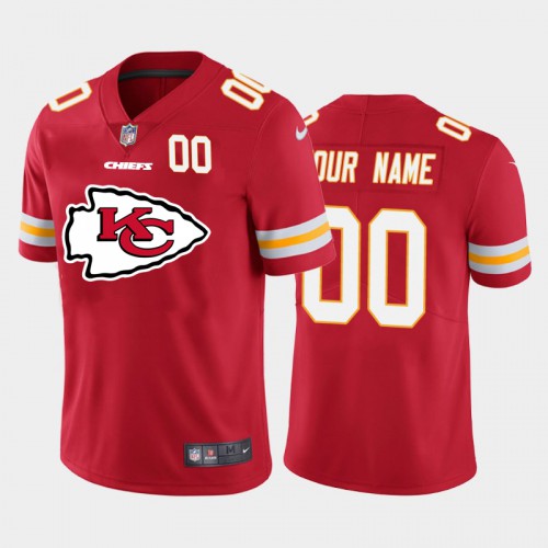 Kansas City Chiefs Custom Red Men's Big Team Logo Player Vapor Limited Jersey cheap jerseys for sale - CheapJerseys.Shop