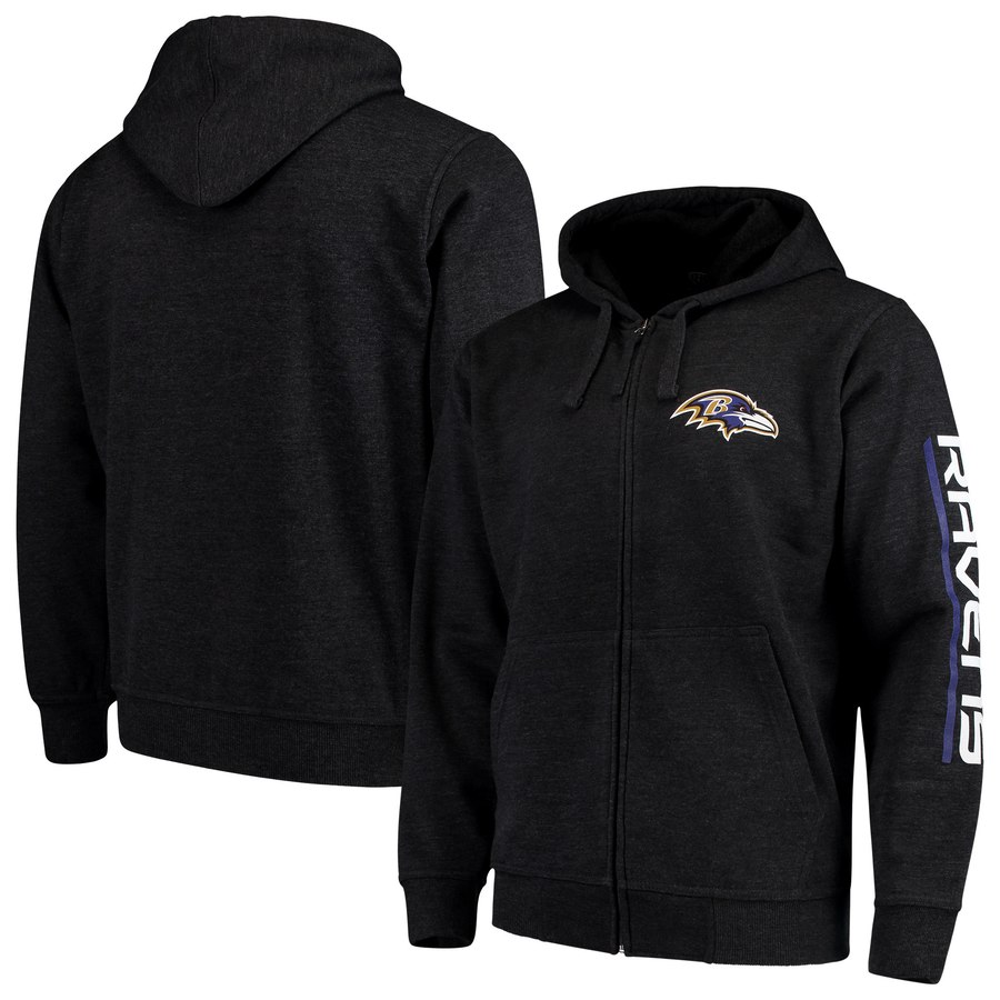 Baltimore Ravens G-III Sports By Carl Banks Post Route Full-Zip Hoodie Charcoal cheap jerseys for sale - CheapJerseys.Shop
