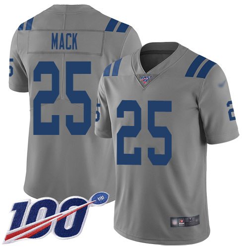 Indianapolis Colts #25 Marlon Mack Gray Men's Stitched Limited Inverted Legend 100th Season Jersey Men's cheap jerseys for sale - CheapJerseys.Shop
