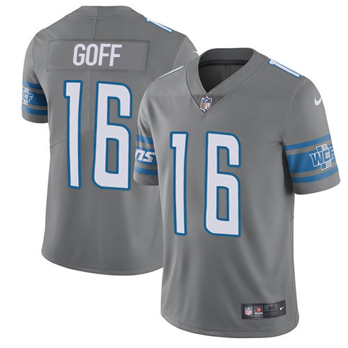Detroit Lions #16 Jared Goff Gray Youth Stitched Limited Rush Jersey cheap jerseys for sale - CheapJerseys.Shop