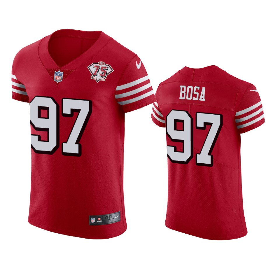 49ers #97 Nick Bosa Red Rush Men's 75th Anniversary Stitched Vapor Untouchable Elite Jersey cheap jerseys for sale - CheapJerseys.Shop