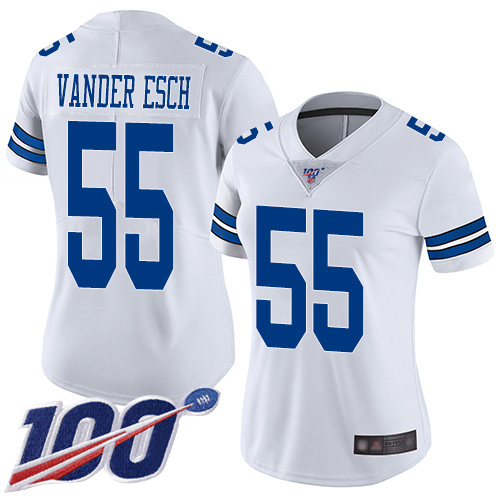 Cowboys #55 Leighton Vander Esch White Women's Stitched 100th Season Vapor Limited Jersey cheap jerseys for sale - CheapJerseys.Shop
