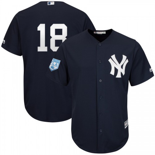 New York Yankees #18 Didi Gregorius Navy Blue 2019 Spring Training Cool Base Stitched Jersey Men's cheap jerseys for sale - CheapJerseys.Shop